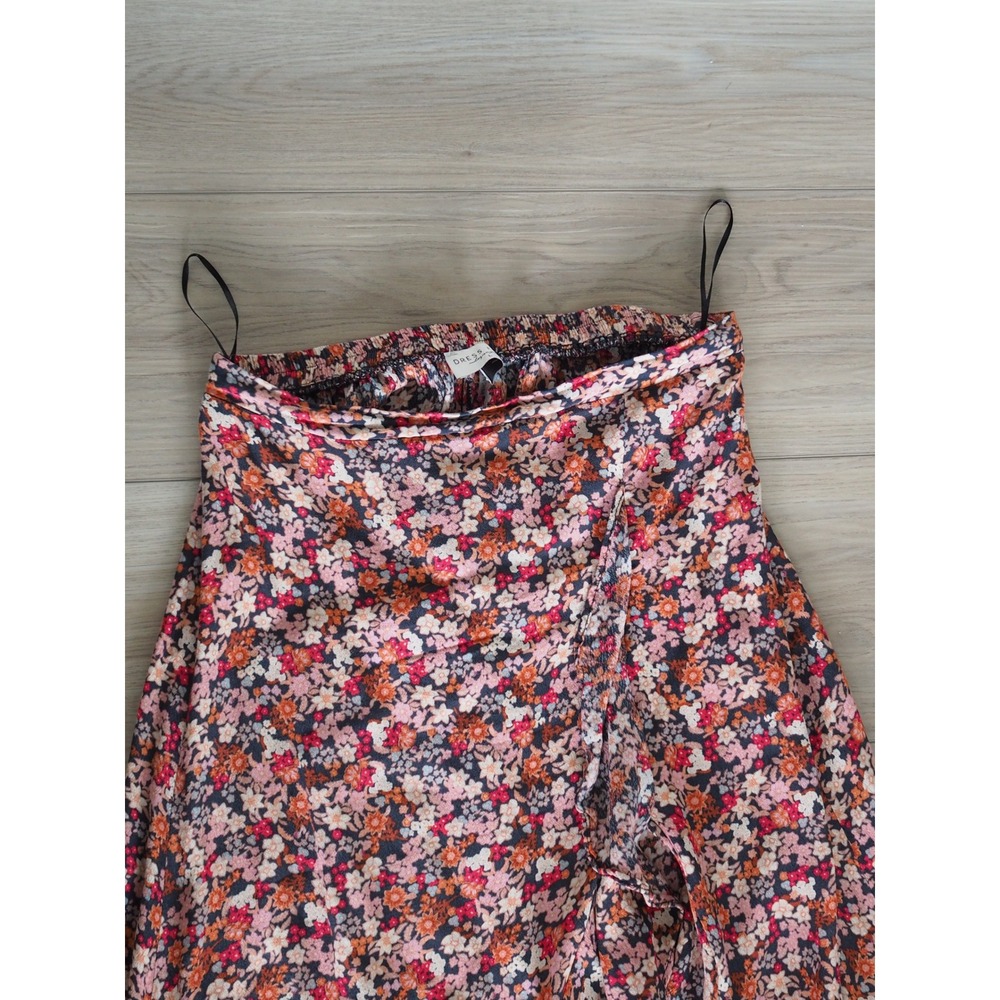 Dress Forum Floral Ruffle High-Low Maxi Skirt Pink Orange Boho Large Excellent - Picture 7 of 9